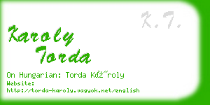 karoly torda business card